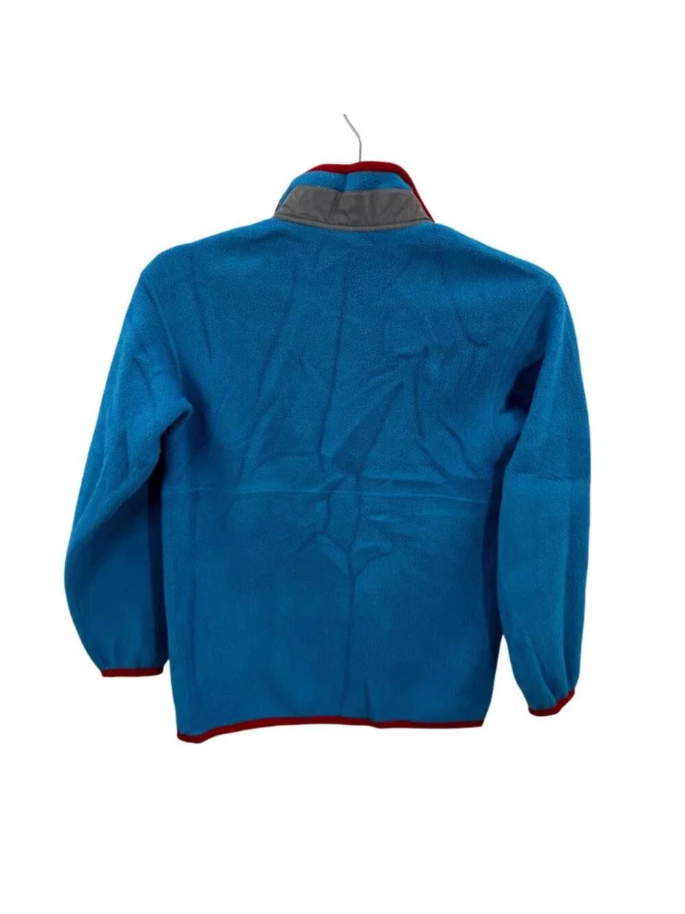 Patagonia Synchilla Boys Medium Blue Fleece Pullover Red Trim 1/4 Zip